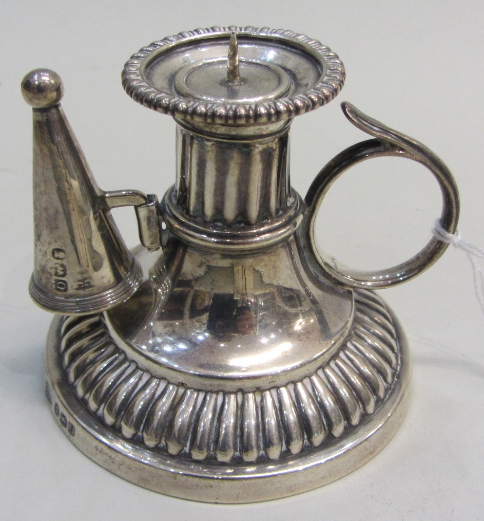 Appraisal: A George III silver chamber candlestick of circular form with