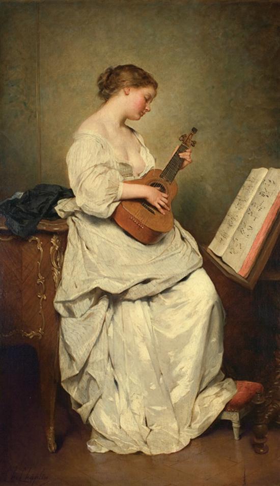 Appraisal: CHARLES CHAPLIN French - The Music Girl oil on canvas