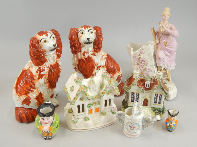 Appraisal: Various Staffordshire and other figures to include a pair of