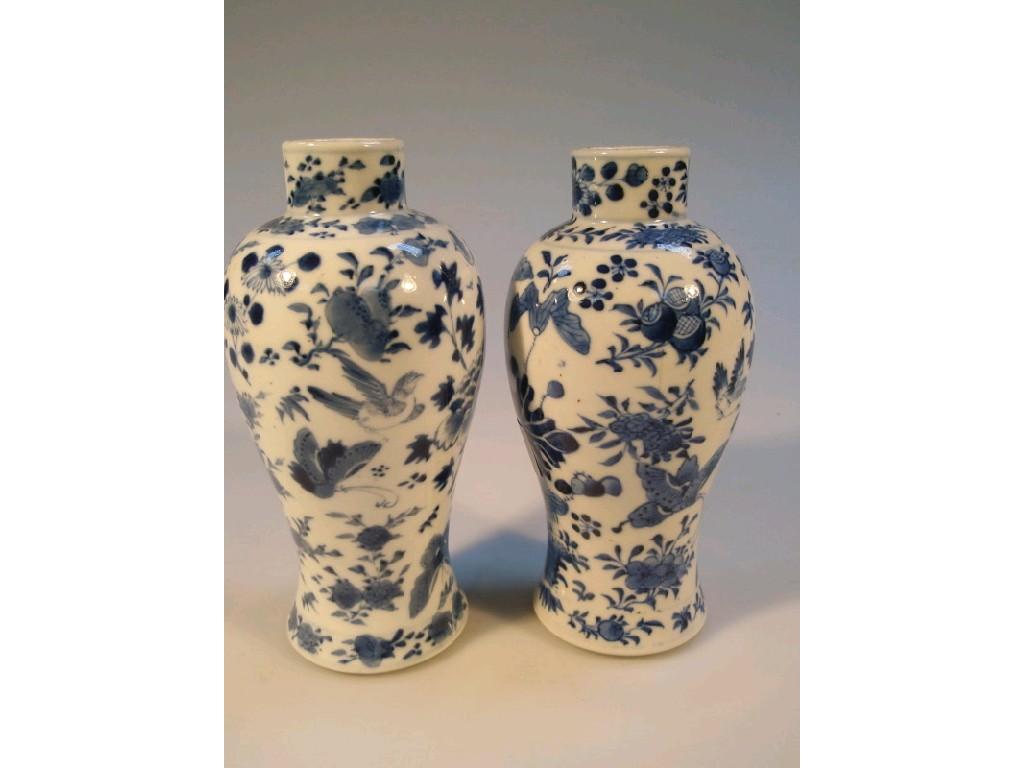 Appraisal: A pair of Chinese baluster vases painted in underglaze blue