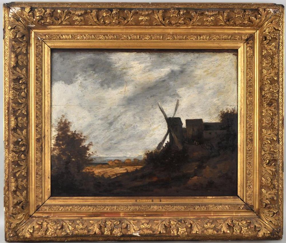 Appraisal: G Michel O B Landscape with Windmill attributed to Barbizon