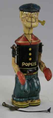 Appraisal: POPEYE SHADOW BOXER Lithographed tin another elusive toy depicts Popeye