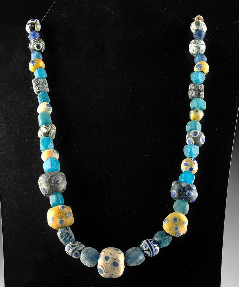 Appraisal: Beautiful Phoenician Glass Bead Necklace Classical World Eastern Mediterranean Phoenician