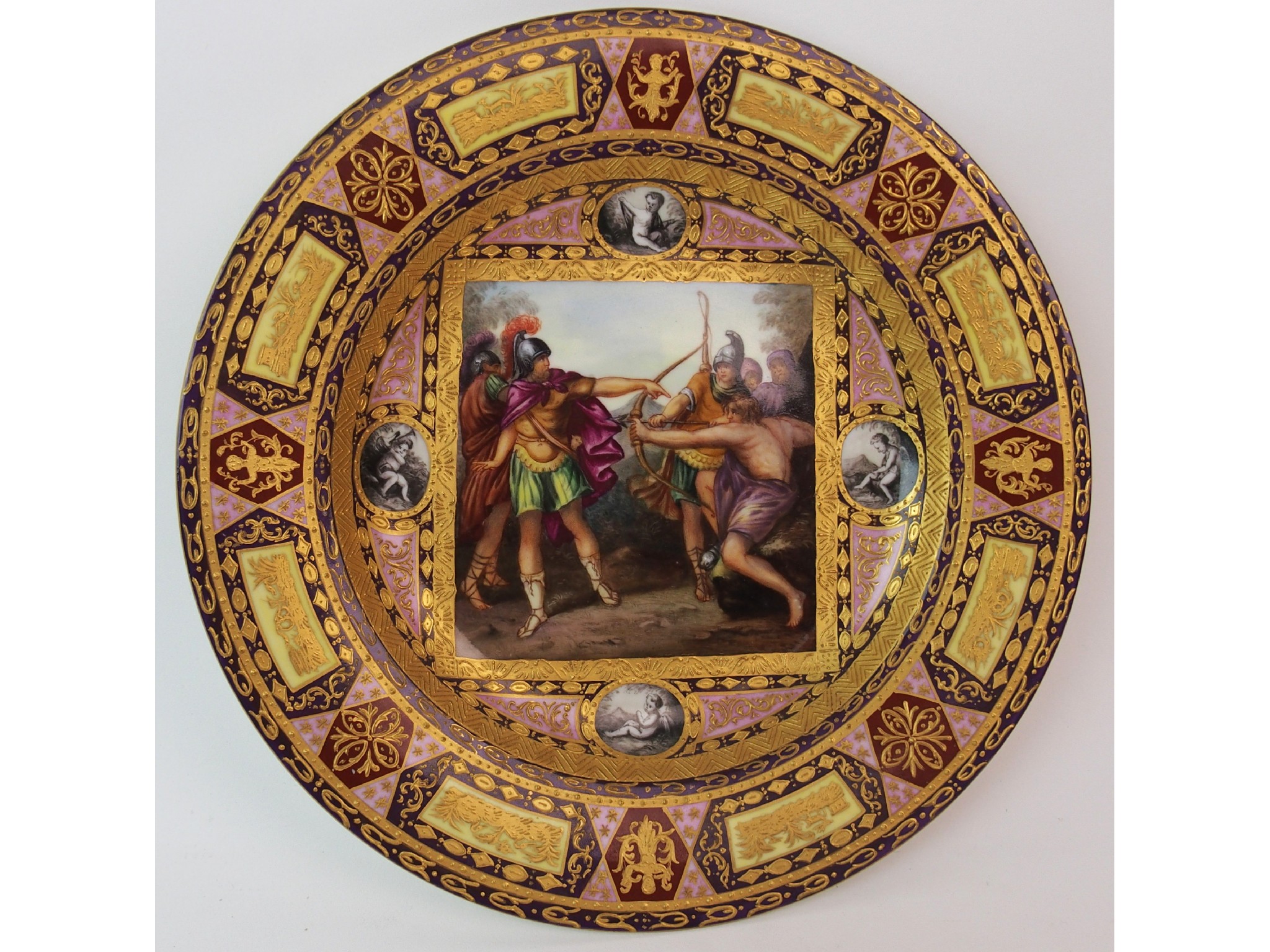 Appraisal: A Viennese painted and enamelled porcelain cabinet plateround plate with