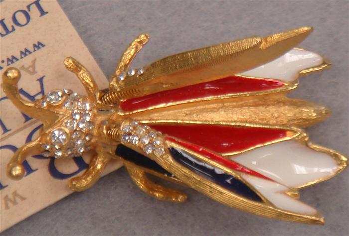 Appraisal: Carnegie tremlant bee pin with enameled wings and touches of