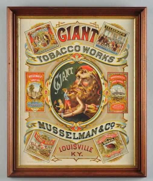 Appraisal: Paper Giant Tobacco Works Sign Description By the Calvert Company