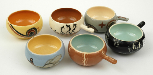 Appraisal: GUY MARTIN BOYD Victoria circa Six earthenware ramekins in various