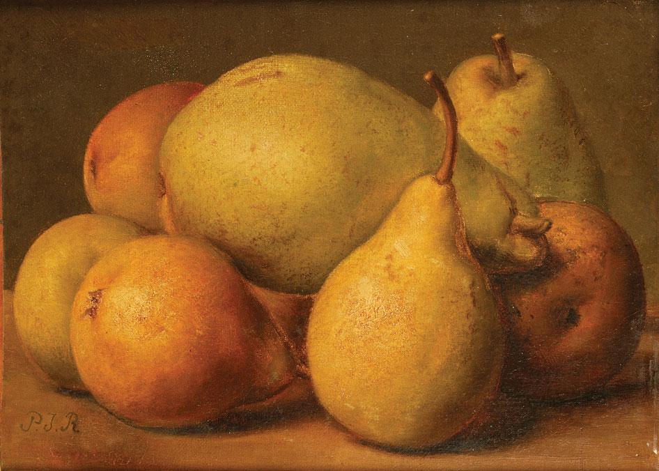 Appraisal: ASCRIBED TO PIERRE JOSEPH REDOUTE A still life of pears