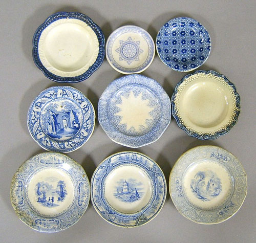 Appraisal: Nine Staffordshire and pearlware cup plates th c