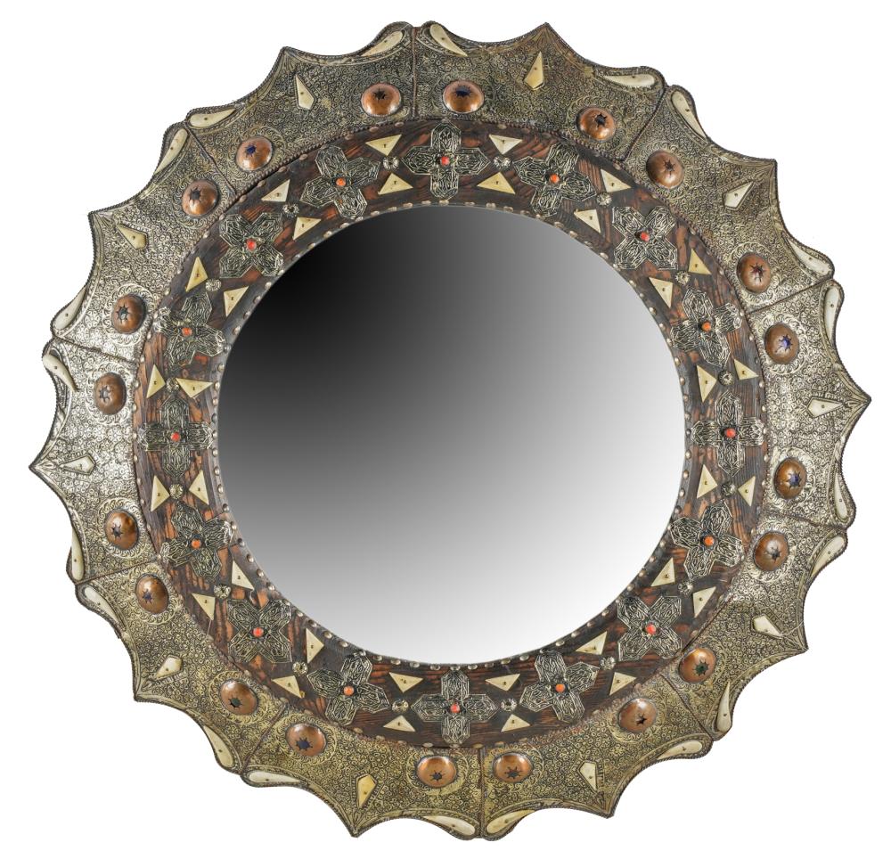 Appraisal: MOROCCAN WALL MIRRORthe domed surround applied with mixed metals and