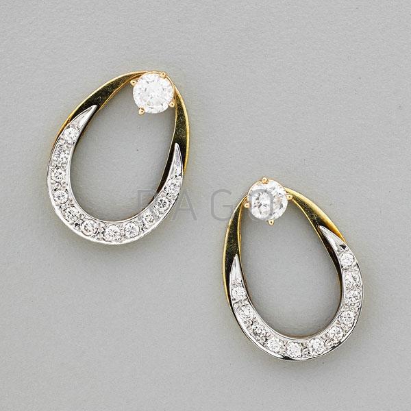 Appraisal: K GOLD DIAMOND STUD EARRINGS WITH DROP JACKETS Condition Report