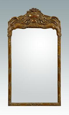 Appraisal: Chippendale style gilt wood mirror urn fruit and foliate applied