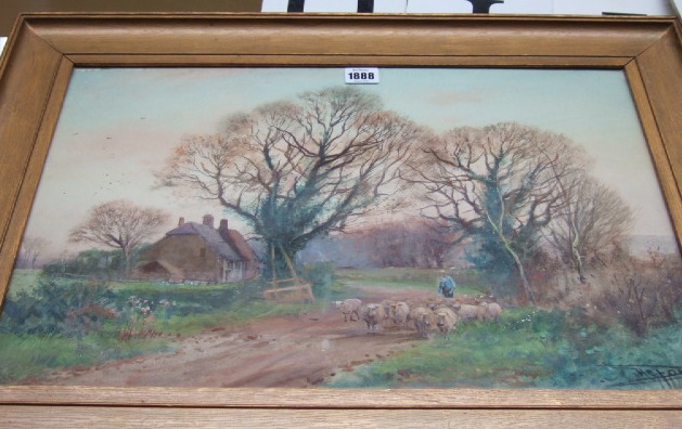 Appraisal: Henry Charles Fox - Sheep and shepherd on a country