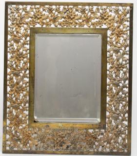 Appraisal: Bradley Hubbard Victorian Gilt Iron Stand Mirror Bradley Hubbard Victorian