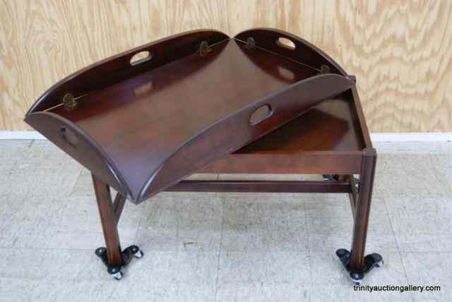 Appraisal: Dark Mahogany Coffee Table w Server TrayThis is a very