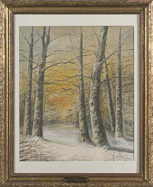 Appraisal: Winter Landscape by Carl Brenner Tempera on Board Carl Brenner