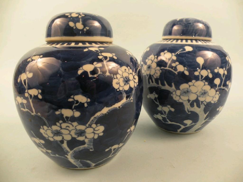 Appraisal: Two similar late th early thC Chinese porcelain ginger jars