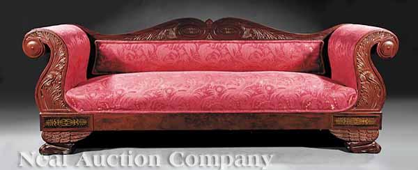 Appraisal: A Fine American Classical Inlaid Mahogany Sofa early th c