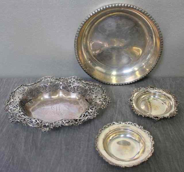 Appraisal: STERLING Lot Includes a Fancy Pierced Basket a Fruit Bowl