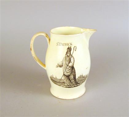 Appraisal: Creamware 'Saint Patrick' jug early th century Printed to one