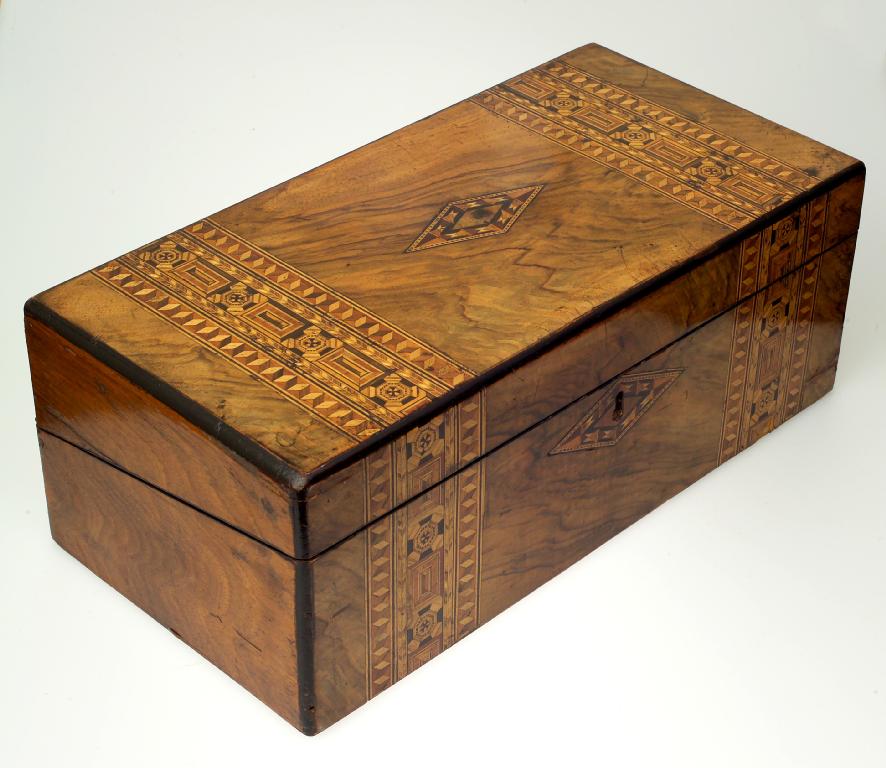 Appraisal: LARGE VICTORIAN TUNBRIDGEWARE WRITING BOX of rectangular form enclosing a