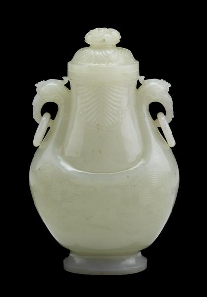 Appraisal: Chinese white jade covered vase th century