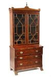 Appraisal: SMALL TWO-PART SECRETARY DESK - Mahogany Hepplewhite Period with broken