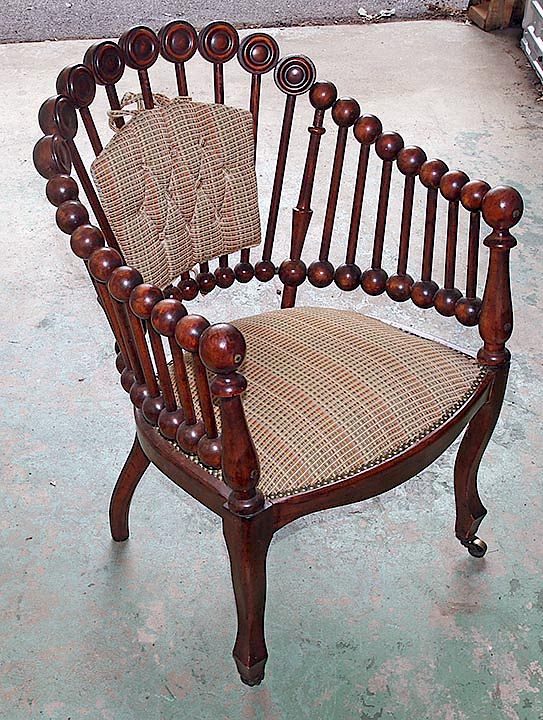 Appraisal: Huntziner Parlor Chair Lollipop parlor chair original finish fine condition