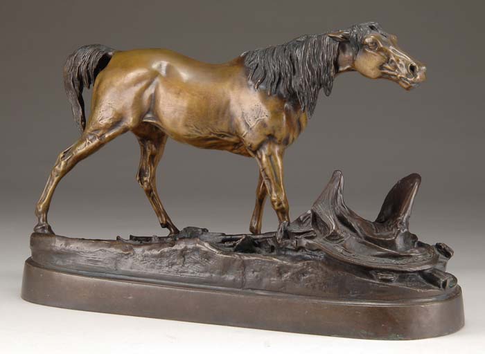 Appraisal: AFTER PIERRE JULES MENE French - MILITARY HORSE Finely sculptured