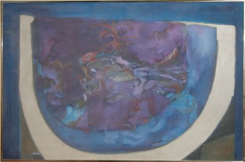 Appraisal: Artist th Century American School Title Abstract in Blue and