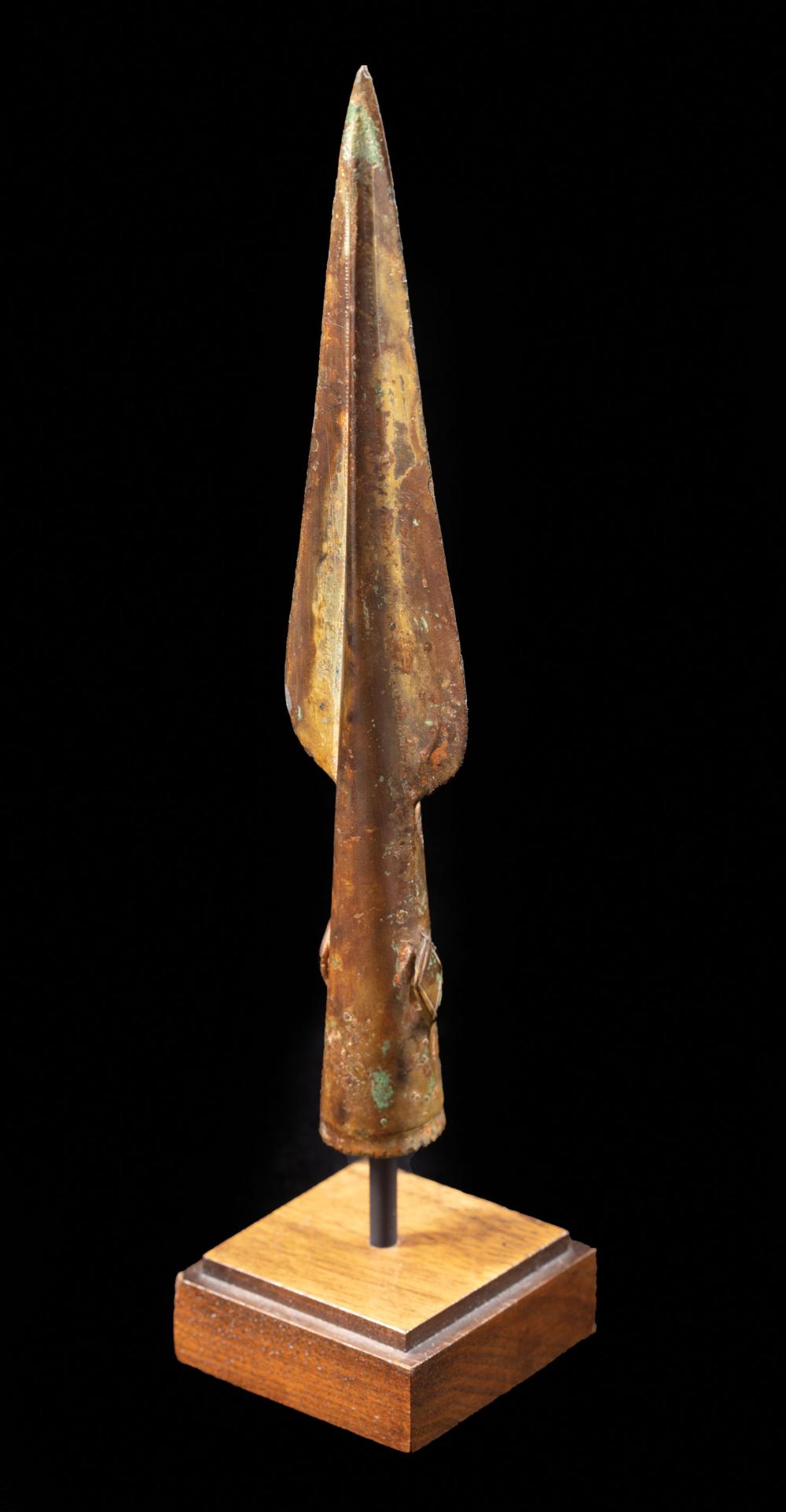 Appraisal: European Bronze Spearhead Middle Bronze Age c - BCE leaf-shaped