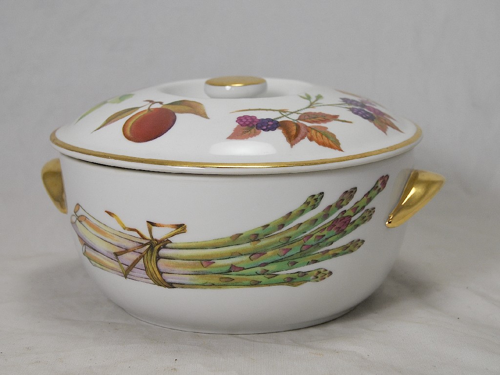 Appraisal: Royal Worcester 'Evesham' ware including casserole two circular serving bowls