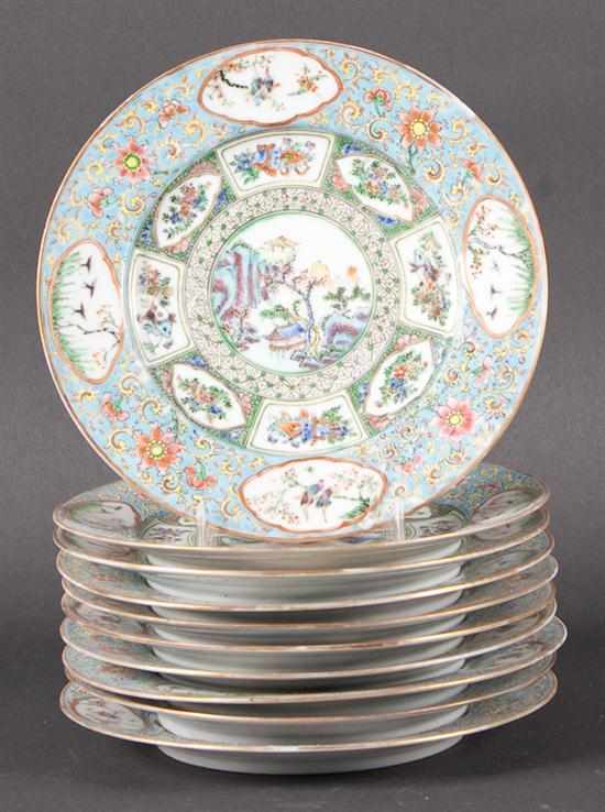 Appraisal: Set of ten Chinese Export Famille Rose porcelain luncheon plates