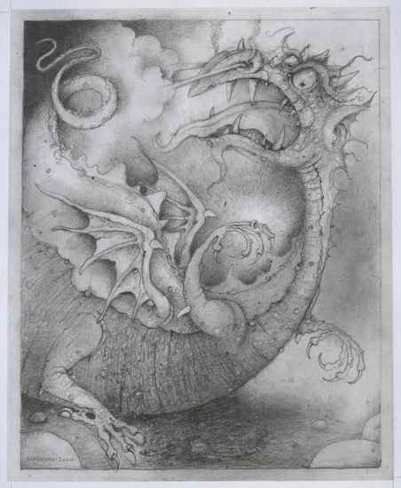 Appraisal: Anderson Wayne Beowulf a large development drawing in pencil depicting