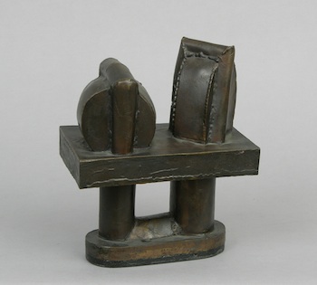 Appraisal: Roger Blakley American b An abstract bronze sculpture with the