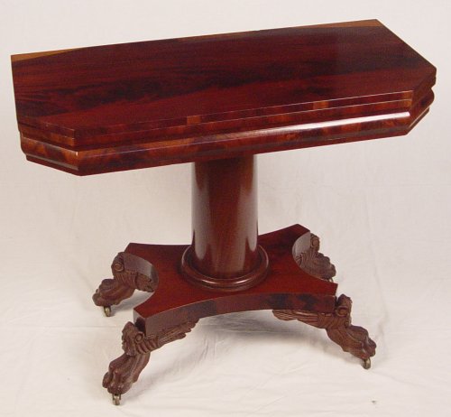 Appraisal: FINE TH CENTURY MAHOAGNY DEMI TABLE With Philadelphia paw feet