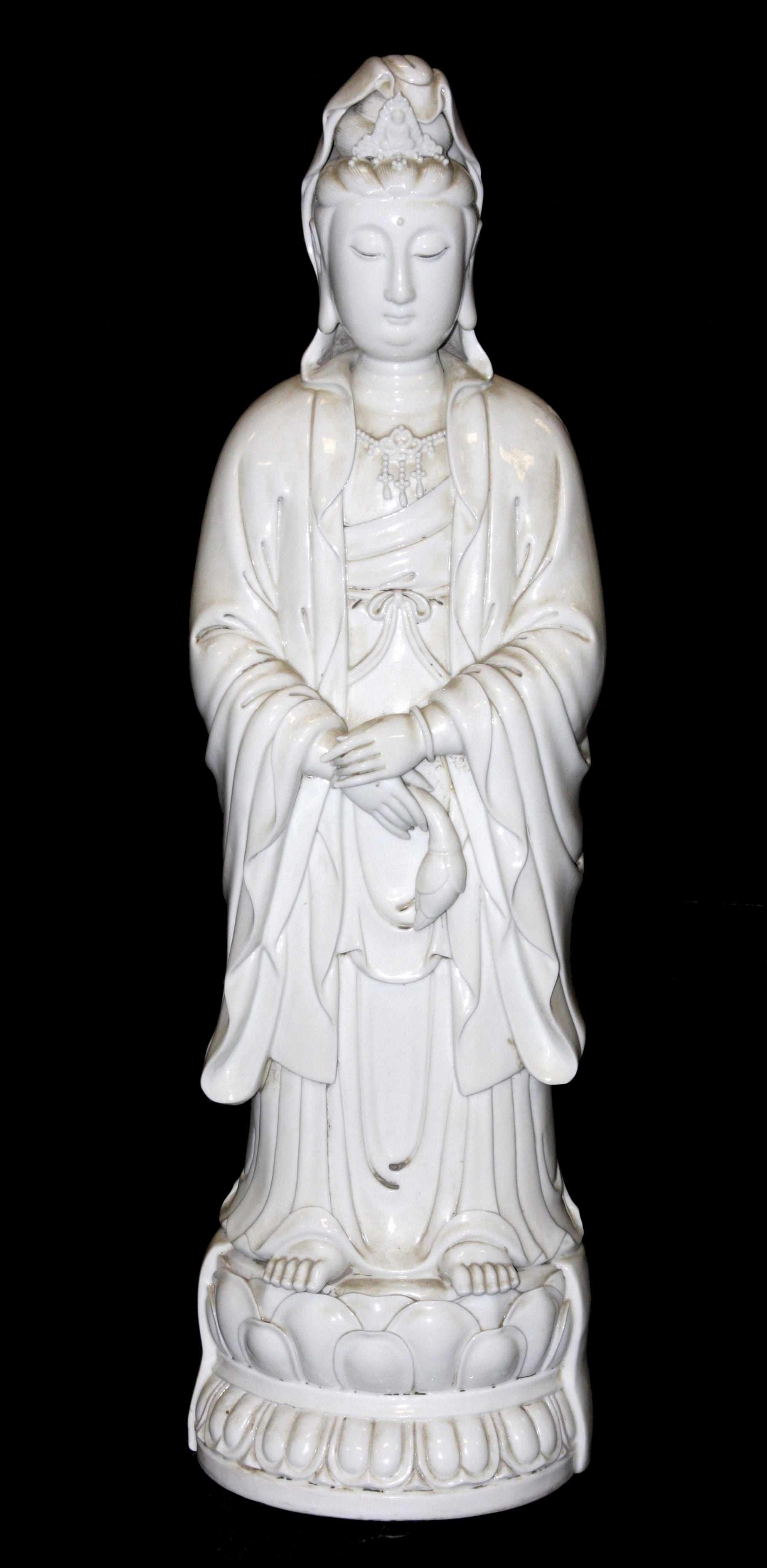 Appraisal: A Chinese blanc de chine figure of Guanyin height in