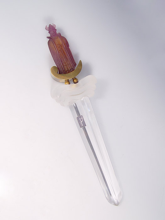 Appraisal: DAUM FIGURAL LETTER OPENER Figural man in robes in amethyst