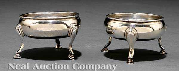 Appraisal: A Pair of George III Sterling Silver Salts Thomas Shepard