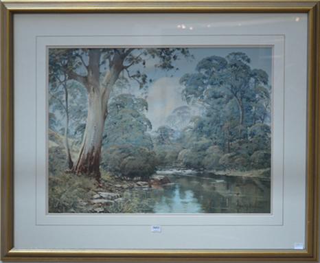 Appraisal: HUGH GUTHRIE CAMPASPE RIVER X CM OIL ON BOARD HUGH