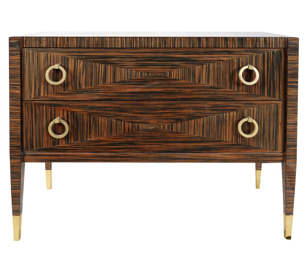 Appraisal: MACASSAR EBONY ART DECO-STYLE VINCENZO CHESThaving two drawers inches wide