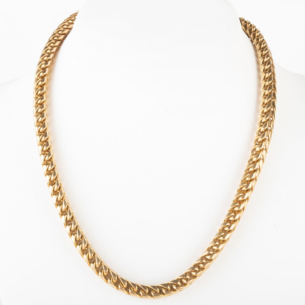 Appraisal: k Gold Box Link Chain Necklace Stamped ' ' in