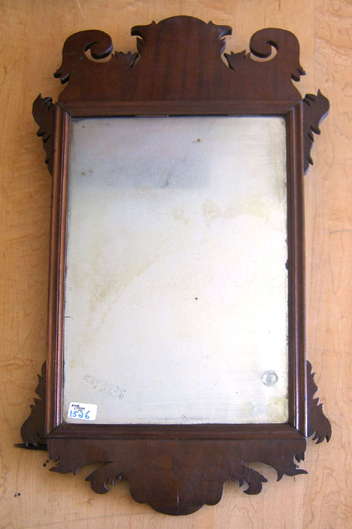 Appraisal: Chippendale mahogany looking glass late th c h