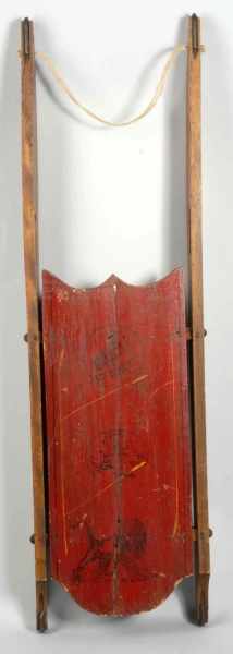 Appraisal: Early Child's Sled Description All original Metal and wood construction