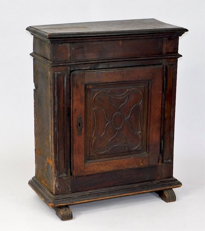 Appraisal: C English Jacobean Oak Small One Door Cabinet English th