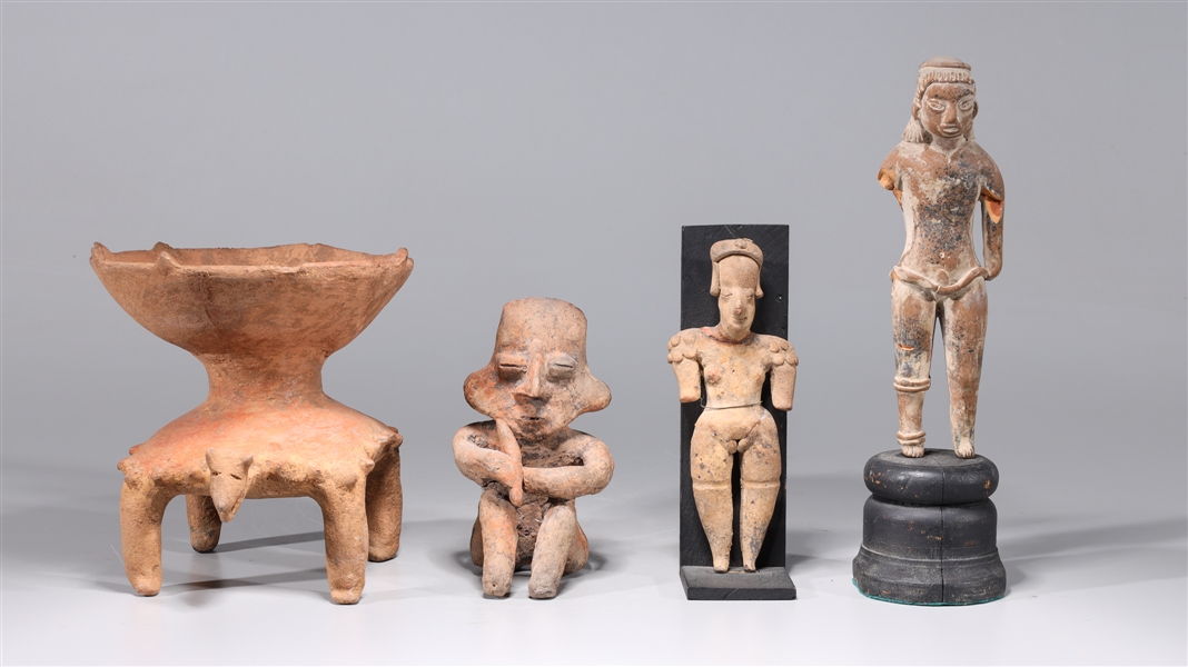 Appraisal: Group of pre-Columbian style objects including figures and one zoomorphic