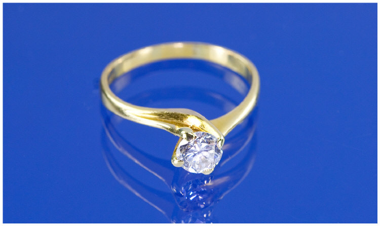 Appraisal: ct Gold Diamond Solitaire Ring Round Brilliant Cut Single Stone