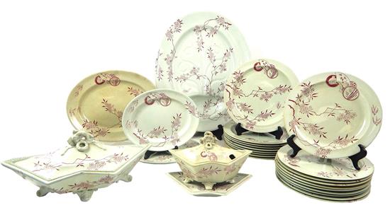 Appraisal: Doulton Burslem and Pinder Bourne Co assembled dinner service Asian-themed