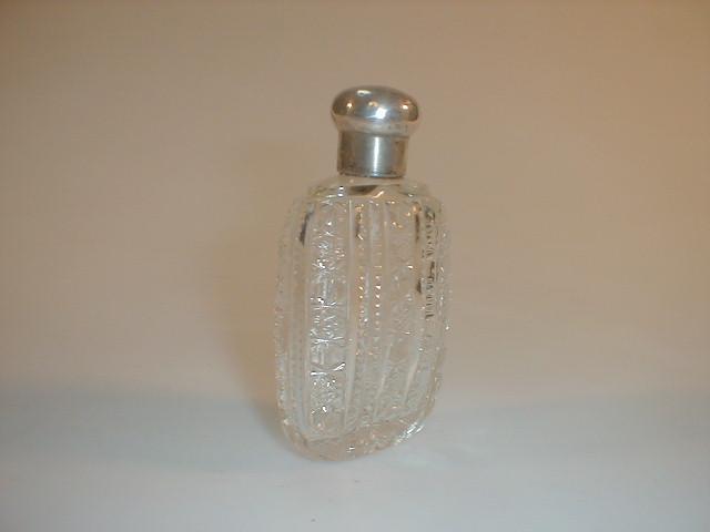 Appraisal: A late Victorian cut glass slab sided hip flask with