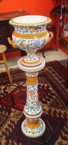 Appraisal: Ginori Porcelain Pedestal and Planter From an East th Street